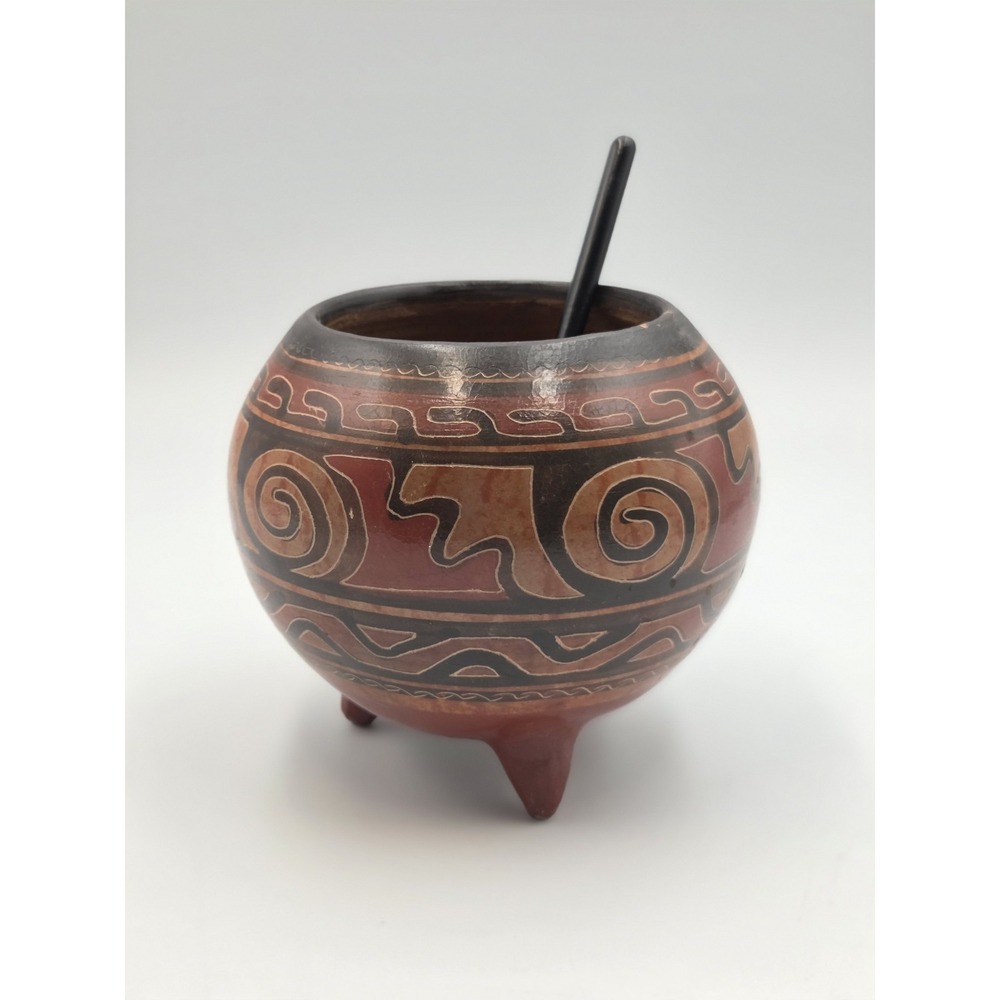 Hand Crafted Charotega Pottery Art Decorative Vase Costa Rica Signed Maribel